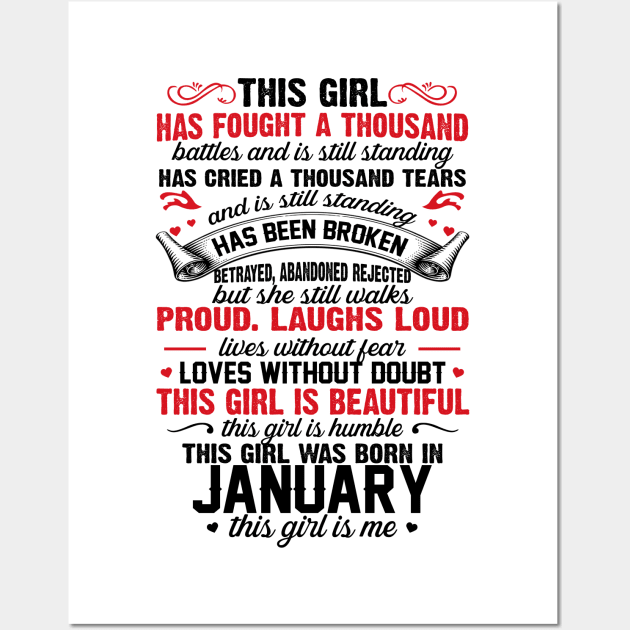 This Girl Was Born In January Wall Art by xylalevans